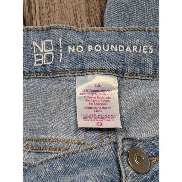 (3/$35) NOBO No Boundaries Juniors Size 15 Pockets Tapered Legs Denim Blue Jeans - Picture 4 of 10